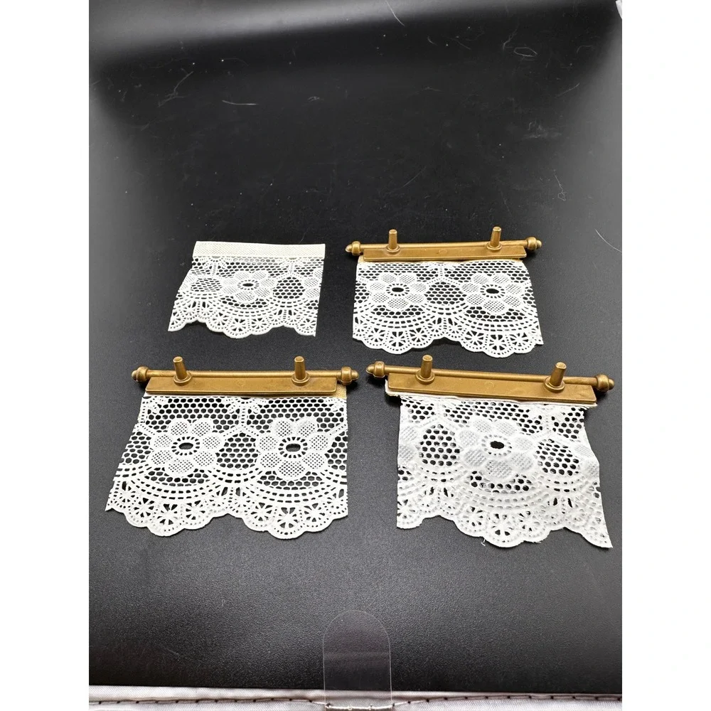 Playmobil 1989 Victorian Mansion‎ curtains lot of 4 READ White
